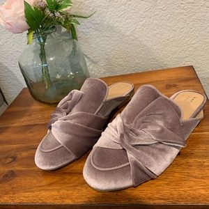 Lilac Velvet Mules